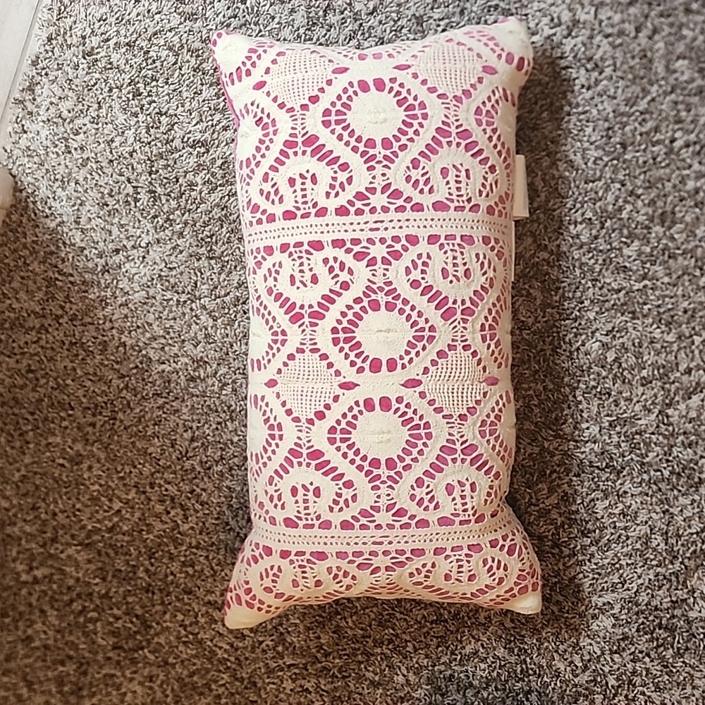 Pink lace pillow Barbie pink